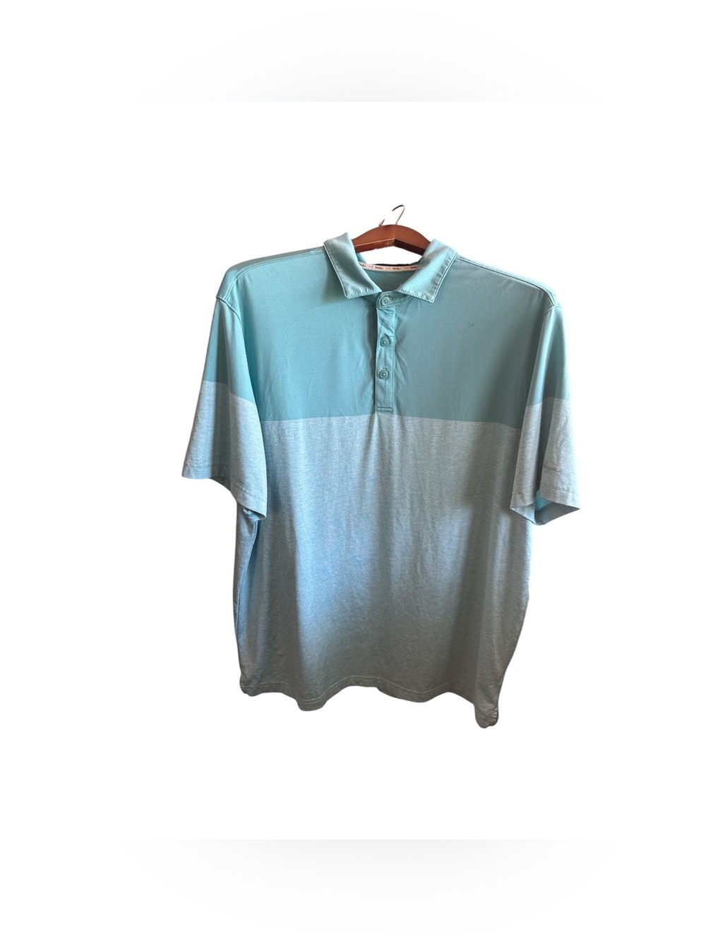 Walter Hagen Mens XL Two-Tone Light Blue Polo Shirt Golf Preppy Country Club Top